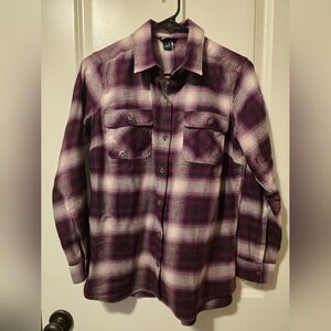 Eddie Bauer Firelight Flannel Blackberry Plaid Petite Small